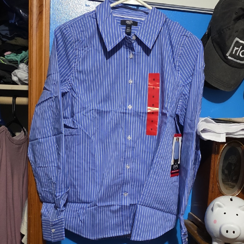 Chaps Blue Striped Women's Blouse